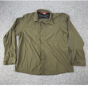 The North Face Men's Nylon Stretch Long‎ Sleeve Button Up Shirt Olive Green XL
